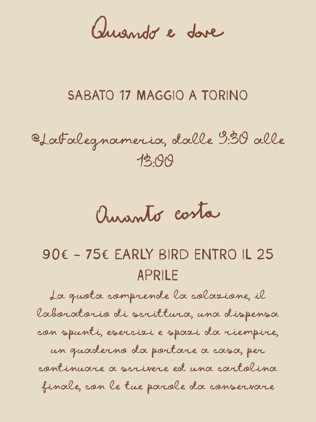 SCRIVERE LE COSE PICCOLE - Workshop di scrittura